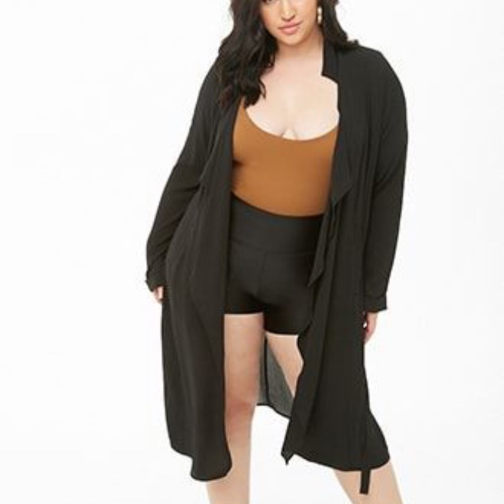 Plus size light fabric trench coat